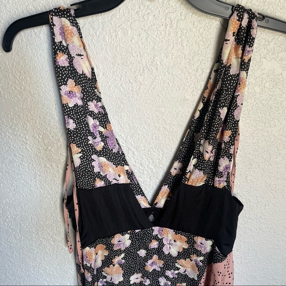 Urban outfitters ryker midi dress mix print floral and polka dots - Picture 11 of 11